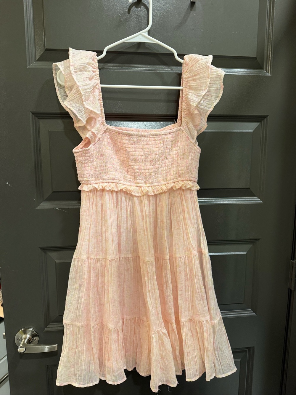 Girls Pink Ruffle Tiered Dress Mini